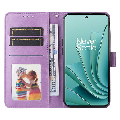 OnePlus Ace 2V Sunflower Embossed Leather Wallet Phone Case with Kickstand and Card Holder