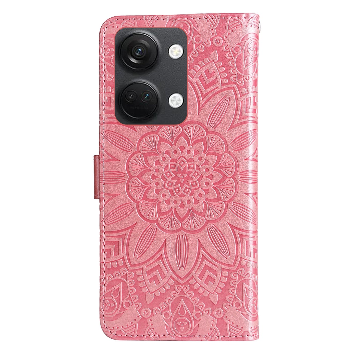 OnePlus Nord 3 Sunflower Embossed Leather Wallet Phone Case with Kickstand and Card Holder
