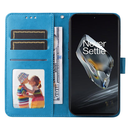 OnePlus 12 Sunflower Embossed Leather Wallet Phone Case with Kickstand and Card Holder