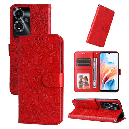 OnePlus 12R Sunflower Embossed Leather Wallet Phone Case with Kickstand and Card Holder