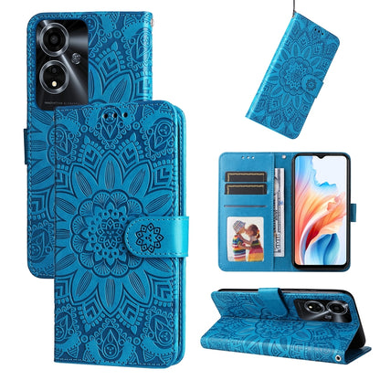OnePlus 12R Sunflower Embossed Leather Wallet Phone Case with Kickstand and Card Holder