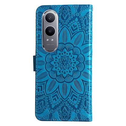 OnePlus Nord CE4 Lite Sunflower Embossed Leather Wallet Phone Case with Kickstand and Card Holder