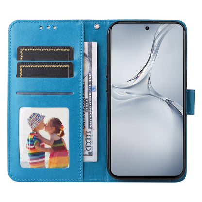 OnePlus Nord CE4 Lite Sunflower Embossed Leather Wallet Phone Case with Kickstand and Card Holder