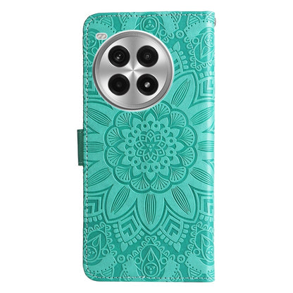OnePlus Ace 3 Pro Sunflower Embossed Leather Wallet Phone Case with Kickstand and Card Holder