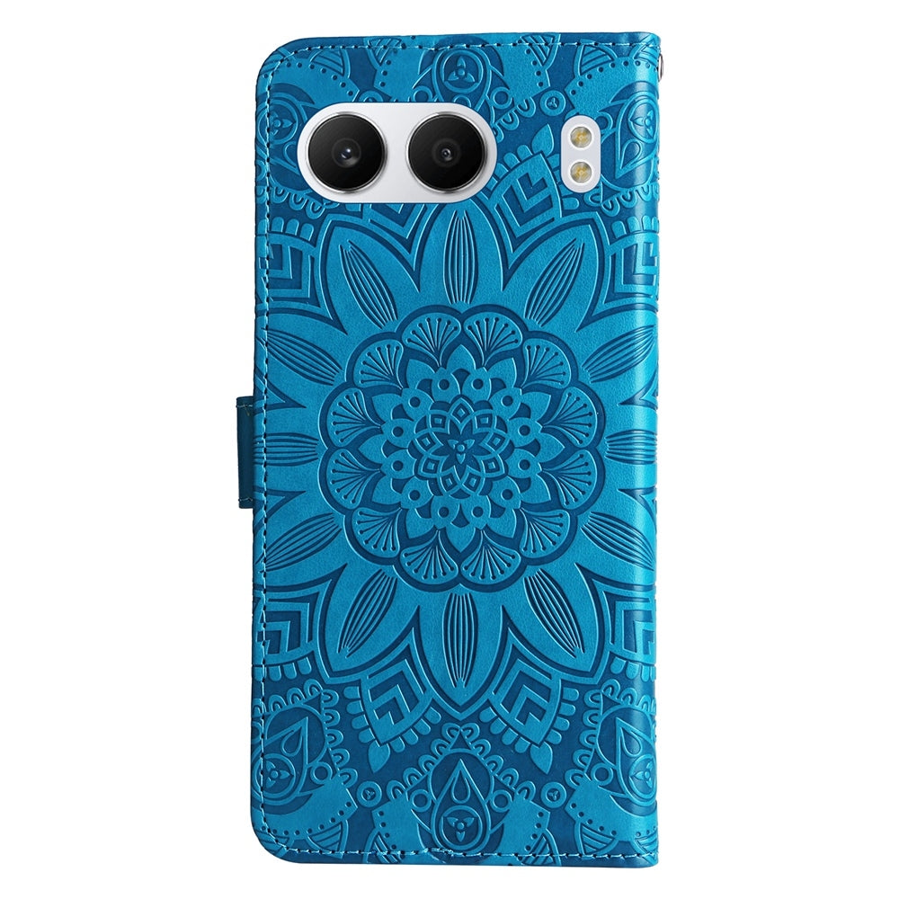 OnePlus Nord 4 Sunflower Embossed Leather Wallet Phone Case with Kickstand and Card Holder