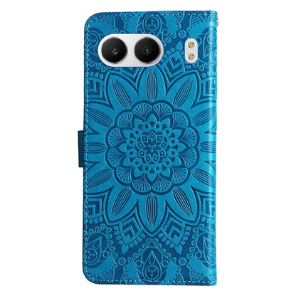 OnePlus Nord 4 Sunflower Embossed Leather Wallet Phone Case with Kickstand and Card Holder