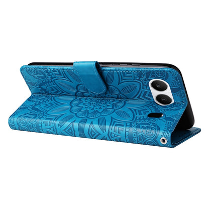 OnePlus Nord 4 Sunflower Embossed Leather Wallet Phone Case with Kickstand and Card Holder