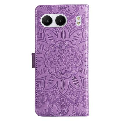 OnePlus Nord 4 Sunflower Embossed Leather Wallet Phone Case with Kickstand and Card Holder