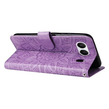 OnePlus Nord 4 Sunflower Embossed Leather Wallet Phone Case with Kickstand and Card Holder