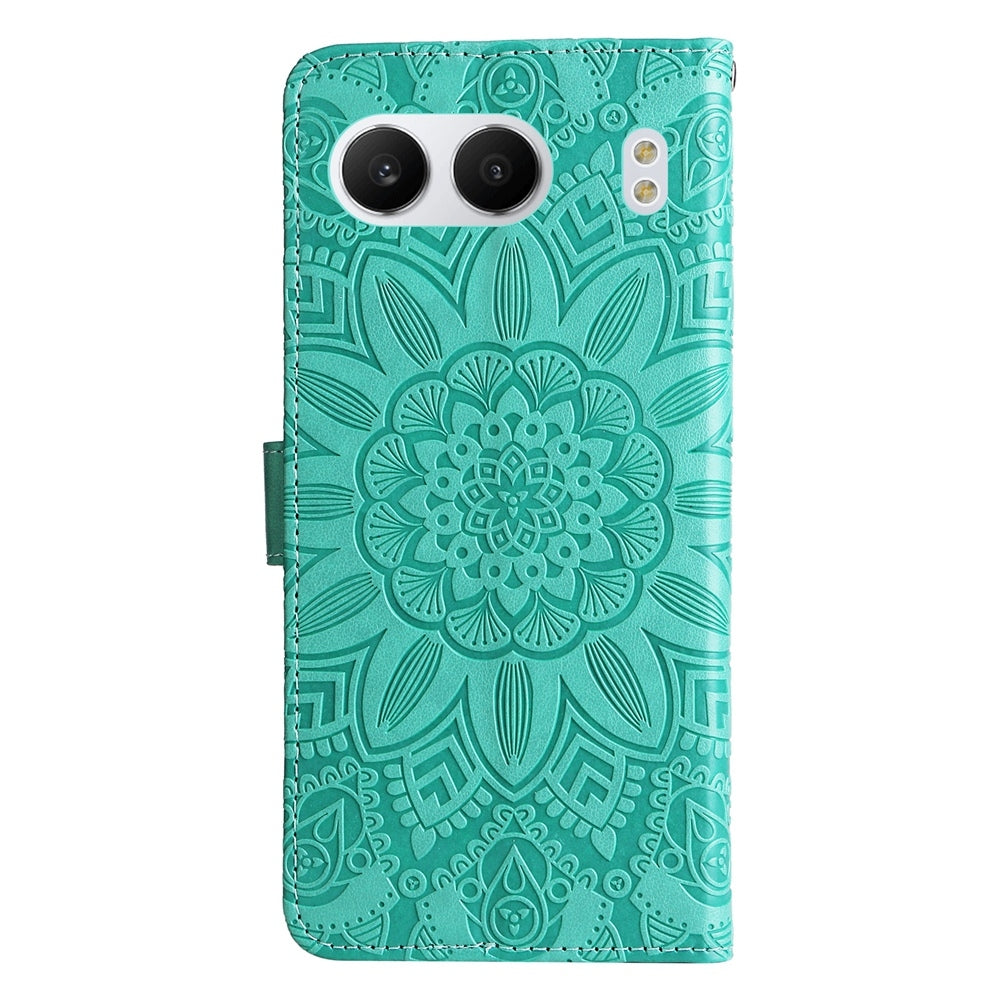 OnePlus Nord 4 Sunflower Embossed Leather Wallet Phone Case with Kickstand and Card Holder