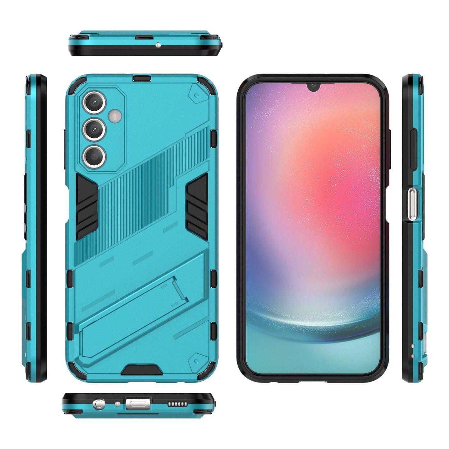 Samsung Galaxy A25 5G Shockproof Phone Case - Punk Armor 2-in-1 PC + TPU with Invisible Holder