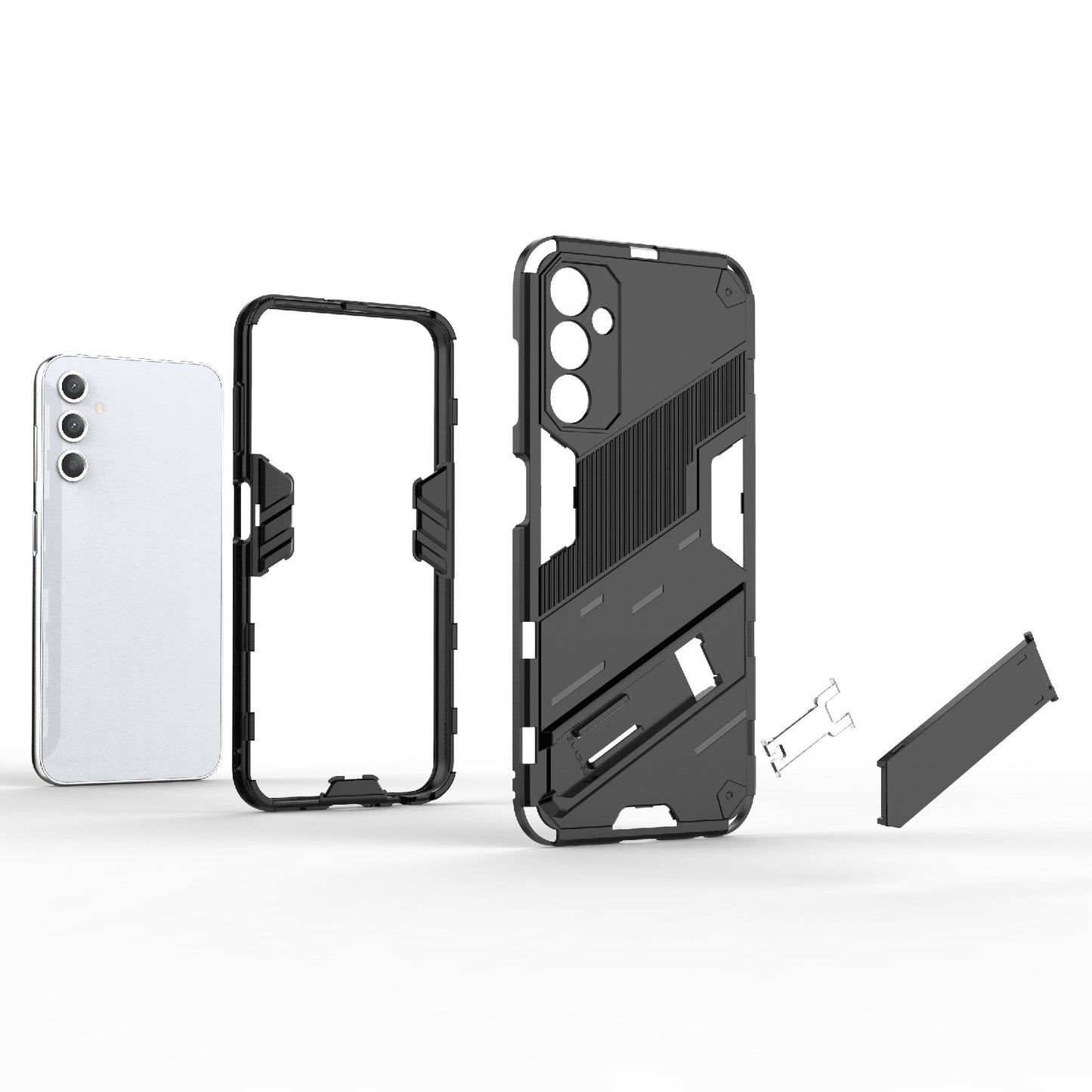 Samsung Galaxy A25 5G Shockproof Phone Case - Punk Armor 2-in-1 PC + TPU with Invisible Holder