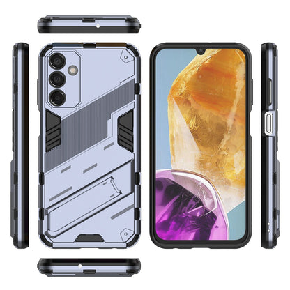 Samsung Galaxy M15 5G Shockproof Phone Case - Punk Armor 2-in-1 PC + TPU with Invisible Holder