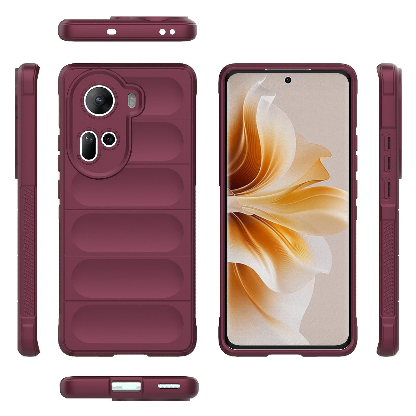 OPPO Reno11 5G Global Magic Shield TPU + Flannel Phone Case - Stylish, Durable, and Lightweight Protection