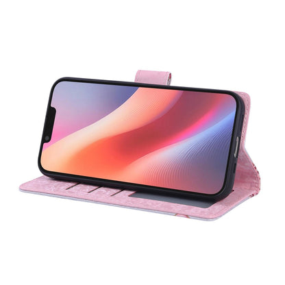 iPhone 16e Luxury Bronzing Leather Case - Floral RFID Wallet Cover with Stand & Card Slots