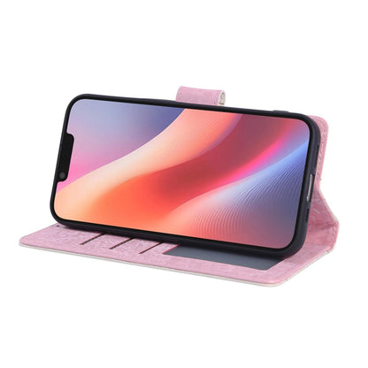 iPhone 16e Luxury Bronzing Leather Case - Floral RFID Wallet Cover with Stand & Card Slots