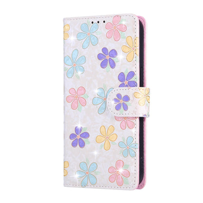 iPhone 16e Luxury Bronzing Leather Case - Floral RFID Wallet Cover with Stand & Card Slots