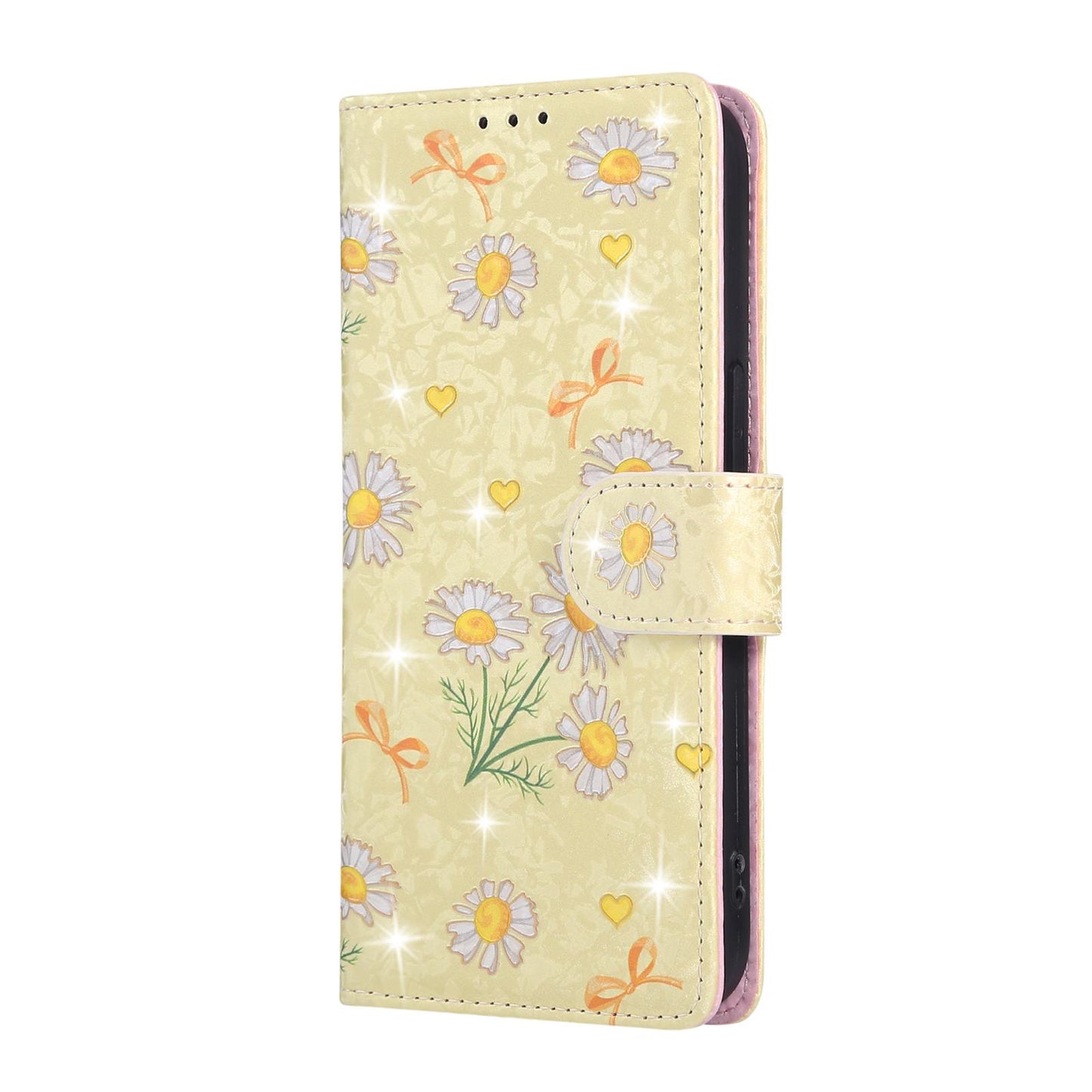 iPhone 16e Luxury Bronzing Leather Case - Floral RFID Wallet Cover with Stand & Card Slots