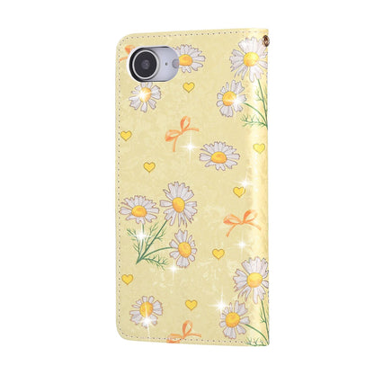 iPhone 16e Luxury Bronzing Leather Case - Floral RFID Wallet Cover with Stand & Card Slots
