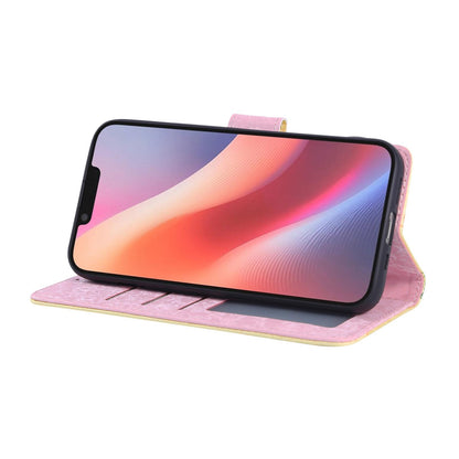 iPhone 16e Luxury Bronzing Leather Case - Floral RFID Wallet Cover with Stand & Card Slots