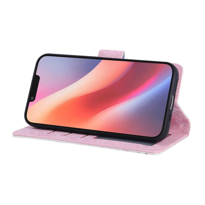 iPhone 16e Luxury Bronzing Leather Case - Floral RFID Wallet Cover with Stand & Card Slots