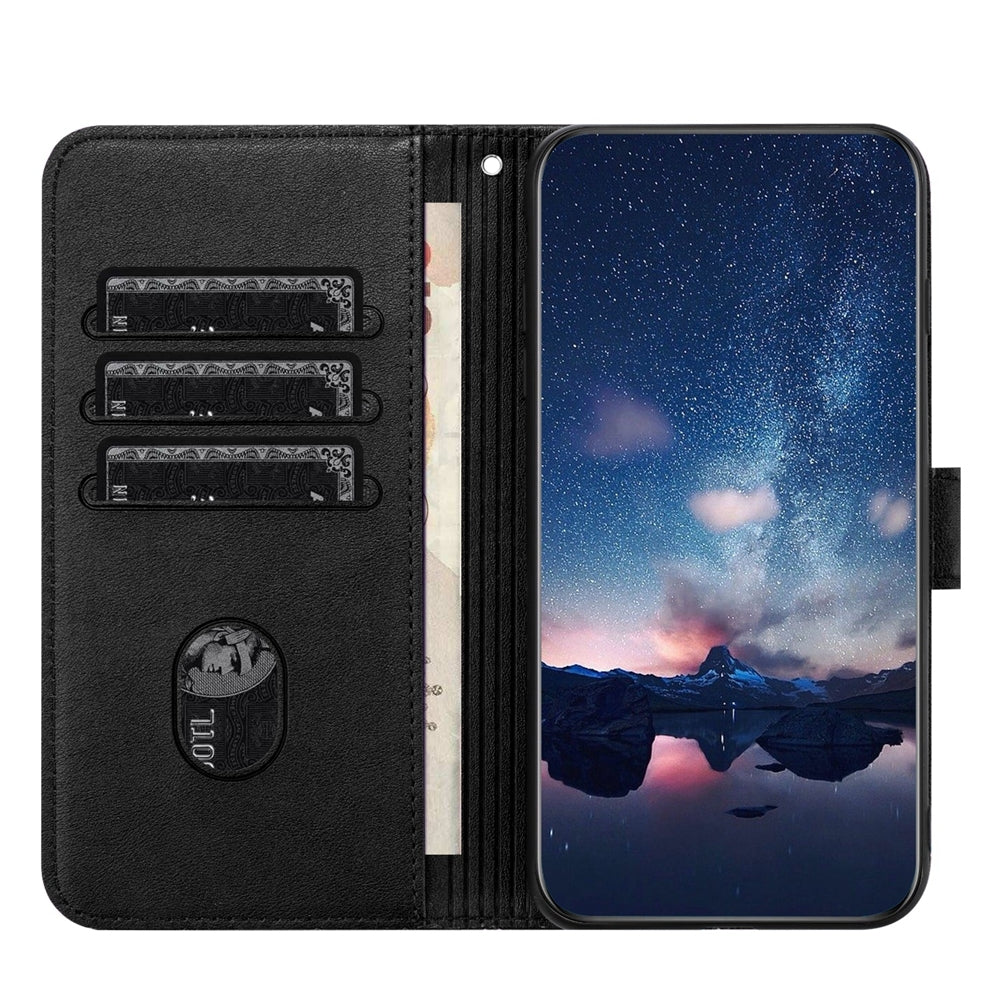 For Xiaomi 11 Lite Embossed Leather Phone Case with Tree Birds Pattern, Hand Strap, Card Holder & Adjustable Stand - Shockproof Wallet Cover