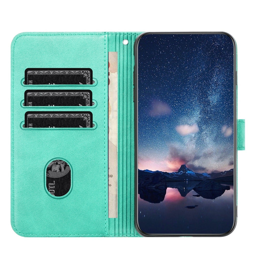 For Xiaomi 11 Lite Embossed Leather Phone Case with Tree Birds Pattern, Hand Strap, Card Holder & Adjustable Stand - Shockproof Wallet Cover