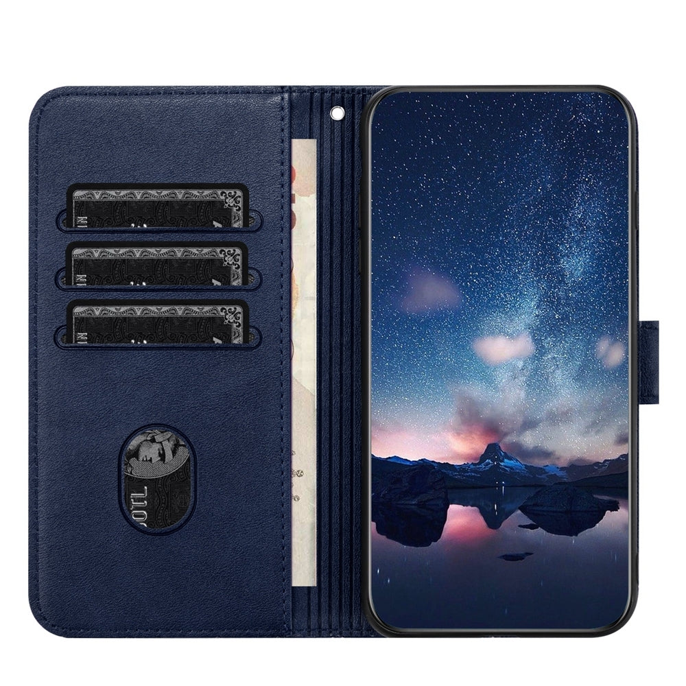 For Xiaomi 11 Lite Embossed Leather Phone Case with Tree Birds Pattern, Hand Strap, Card Holder & Adjustable Stand - Shockproof Wallet Cover