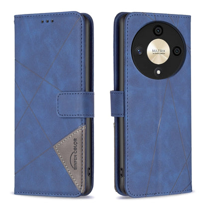 Honor X9b Rhombus Texture Leather Phone Case with Magnetic Buckle and Card Holder