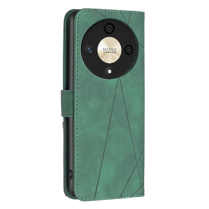 Honor X9b Rhombus Texture Leather Phone Case with Magnetic Buckle and Card Holder