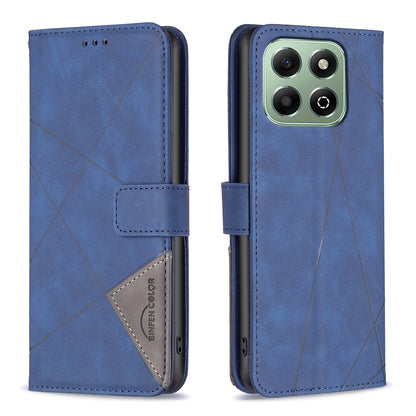 Honor X6b Rhombus Texture Leather Phone Case with Magnetic Buckle and Card Holder