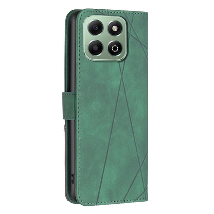 Honor X6b Rhombus Texture Leather Phone Case with Magnetic Buckle and Card Holder