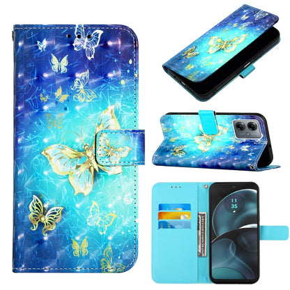 Motorola Moto G14 Leather Flip Phone Case with 3D Painted Design, Card Holder, Wallet & Stand Function - Durable Protection & Easy Access