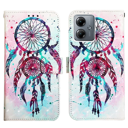 Motorola Moto G14 Leather Flip Phone Case with 3D Painted Design, Card Holder, Wallet & Stand Function - Durable Protection & Easy Access