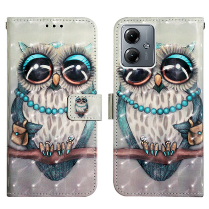 Motorola Moto G14 Leather Flip Phone Case with 3D Painted Design, Card Holder, Wallet & Stand Function - Durable Protection & Easy Access