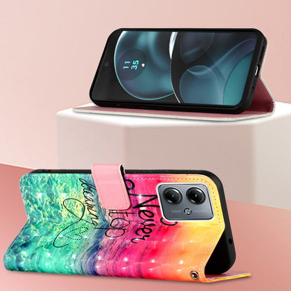 Motorola Moto G14 Leather Flip Phone Case with 3D Painted Design, Card Holder, Wallet & Stand Function - Durable Protection & Easy Access