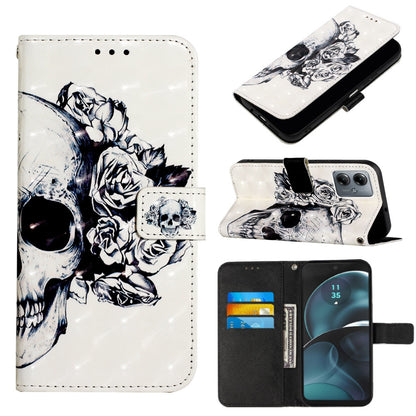 Motorola Moto G14 Leather Flip Phone Case with 3D Painted Design, Card Holder, Wallet & Stand Function - Durable Protection & Easy Access