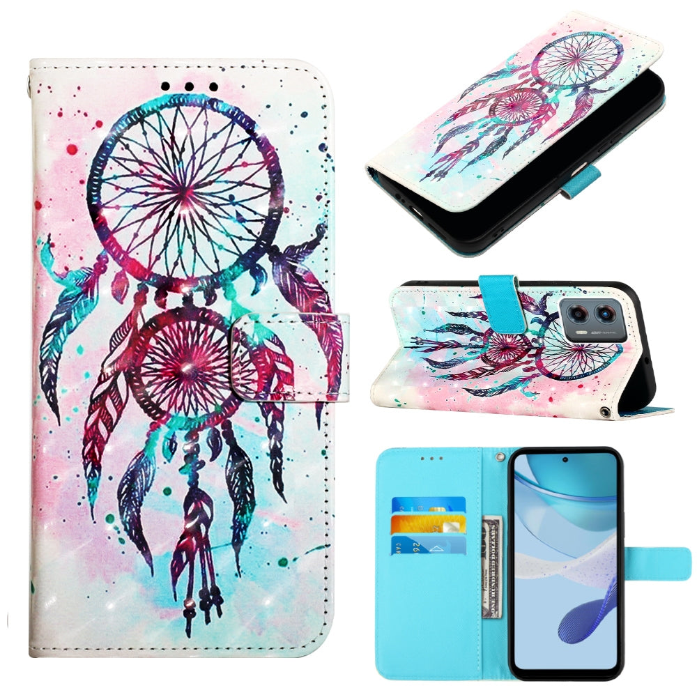 Motorola Moto G 5G 2023 Leather Flip Phone Case with 3D Painted Design, Card Holder, Wallet & Stand Function - Durable Protection & Easy Access
