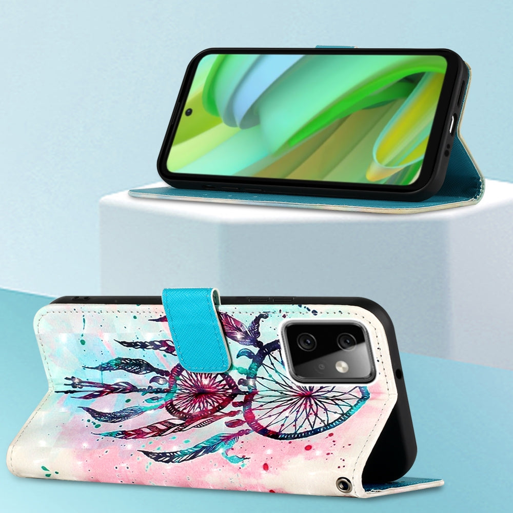 Motorola Moto G Power 2023 Leather Flip Phone Case with 3D Painted Design, Card Holder, Wallet & Stand Function - Durable Protection & Easy Access