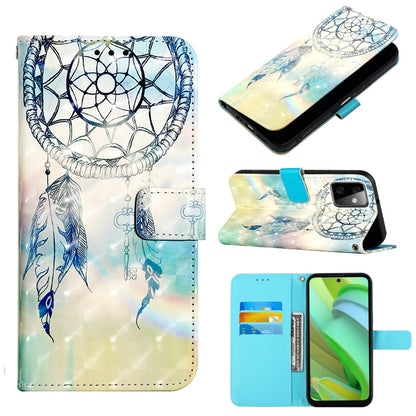Motorola Moto G Power 2023 Leather Flip Phone Case with 3D Painted Design, Card Holder, Wallet & Stand Function - Durable Protection & Easy Access