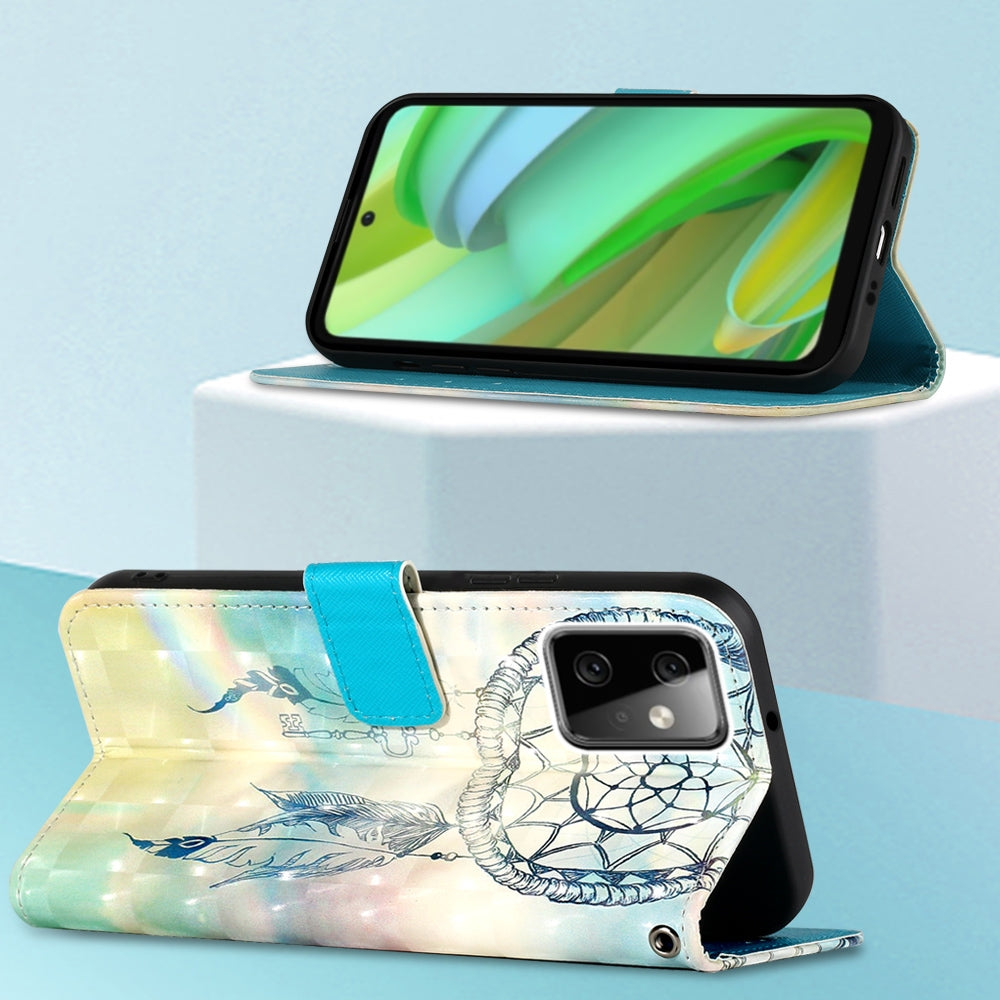 Motorola Moto G Power 2023 Leather Flip Phone Case with 3D Painted Design, Card Holder, Wallet & Stand Function - Durable Protection & Easy Access