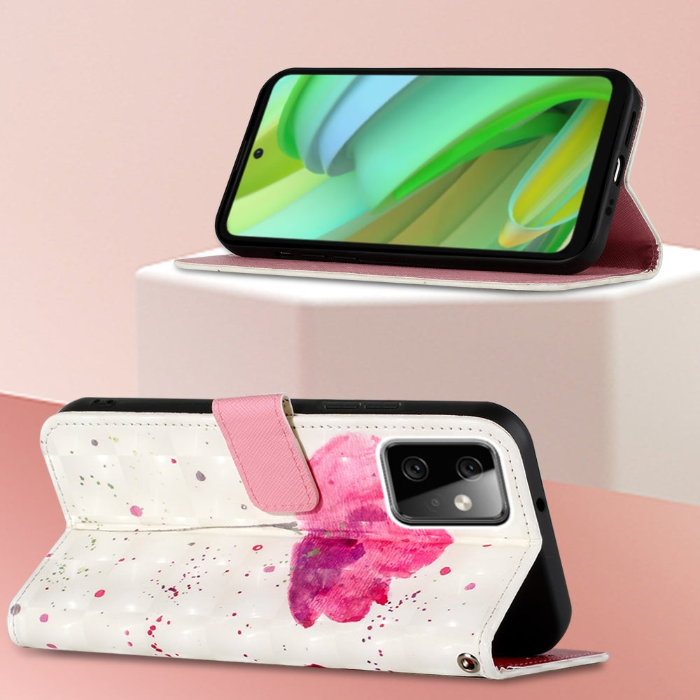 Motorola Moto G Power 2023 Leather Flip Phone Case with 3D Painted Design, Card Holder, Wallet & Stand Function - Durable Protection & Easy Access
