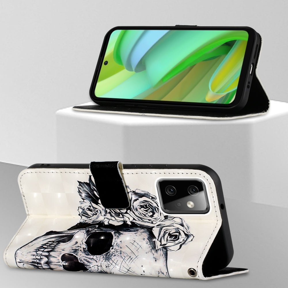 Motorola Moto G Power 2023 Leather Flip Phone Case with 3D Painted Design, Card Holder, Wallet & Stand Function - Durable Protection & Easy Access