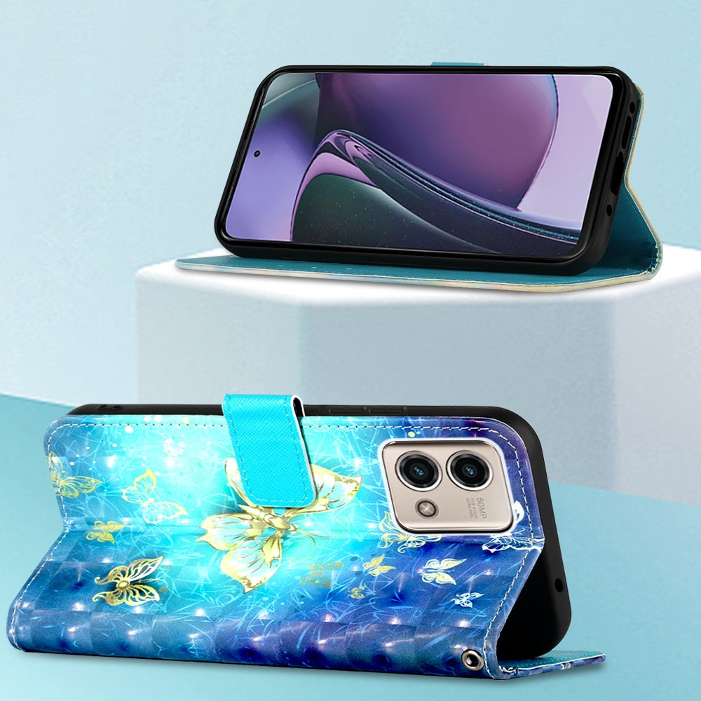 Motorola Moto G Stylus 5G 2023 Leather Flip Phone Case with 3D Painted Design, Card Holder, Wallet & Stand Function - Durable Protection & Easy Access