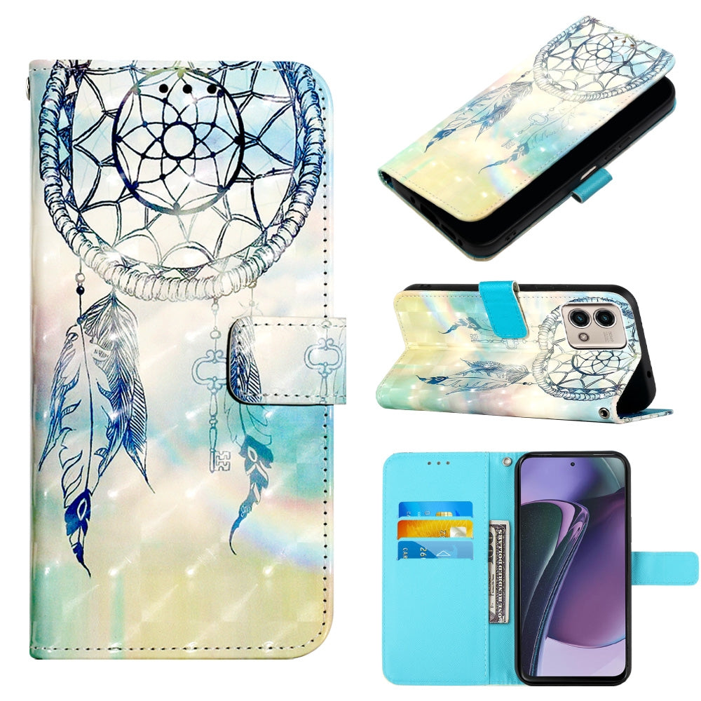 Motorola Moto G Stylus 5G 2023 Leather Flip Phone Case with 3D Painted Design, Card Holder, Wallet & Stand Function - Durable Protection & Easy Access