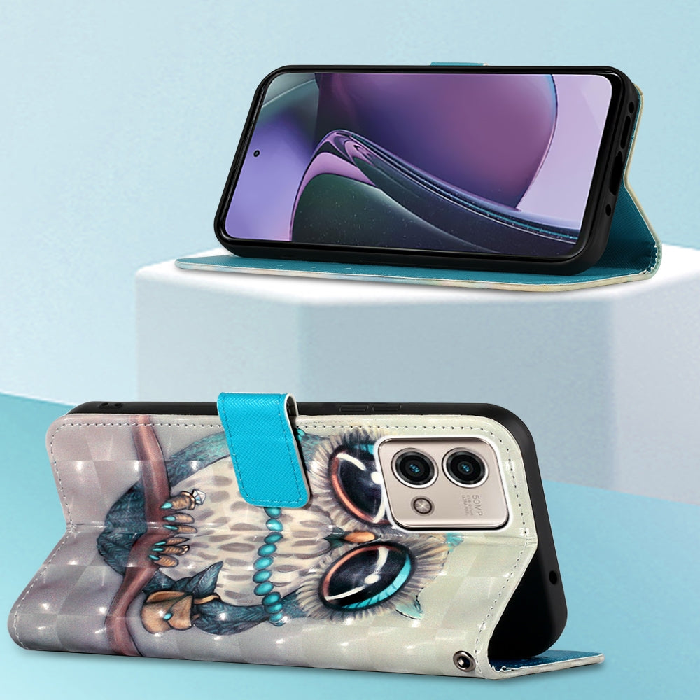 Motorola Moto G Stylus 5G 2023 Leather Flip Phone Case with 3D Painted Design, Card Holder, Wallet & Stand Function - Durable Protection & Easy Access