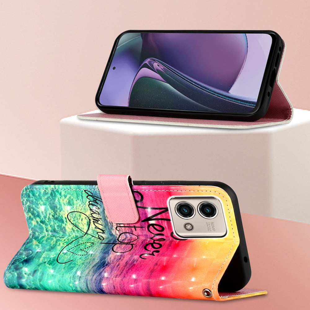 Motorola Moto G Stylus 5G 2023 Leather Flip Phone Case with 3D Painted Design, Card Holder, Wallet & Stand Function - Durable Protection & Easy Access