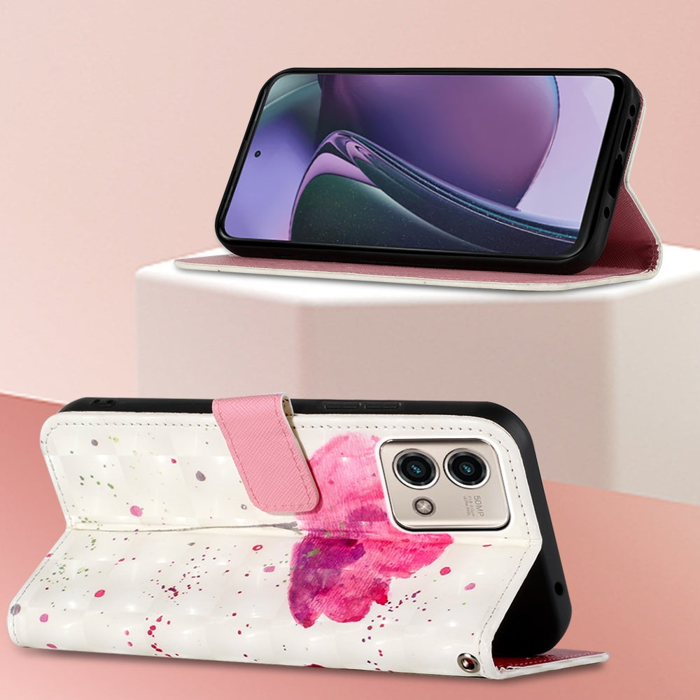 Motorola Moto G Stylus 5G 2023 Leather Flip Phone Case with 3D Painted Design, Card Holder, Wallet & Stand Function - Durable Protection & Easy Access
