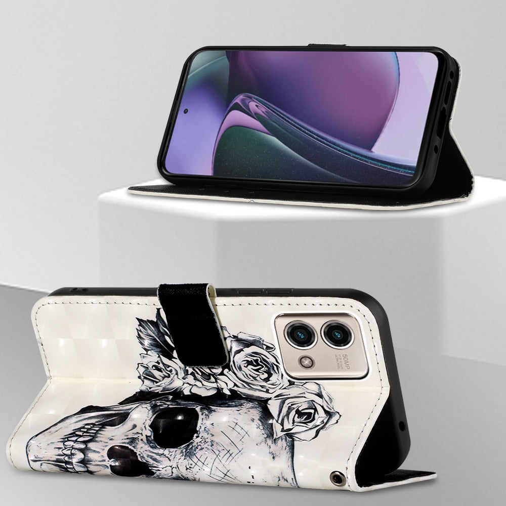 Motorola Moto G Stylus 5G 2023 Leather Flip Phone Case with 3D Painted Design, Card Holder, Wallet & Stand Function - Durable Protection & Easy Access