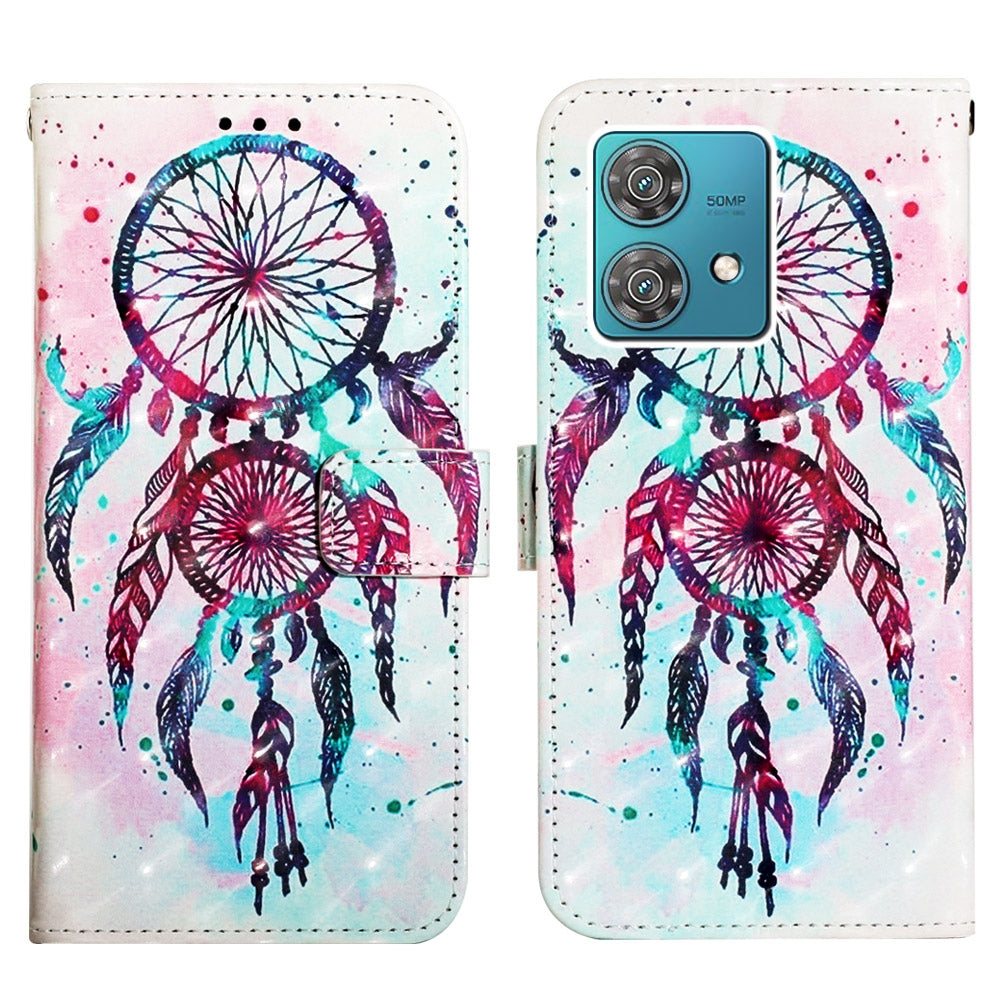 Motorola Edge 40 Neo Leather Flip Phone Case with 3D Painted Design, Card Holder, Wallet & Stand Function - Durable Protection & Easy Access